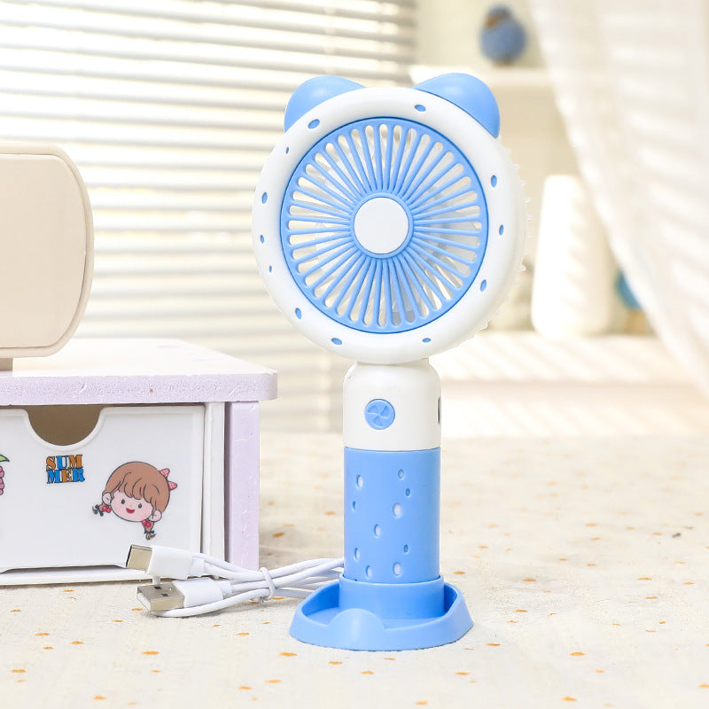 Ladies Portable Hand Fan with Cute Animal Design Bowlift
