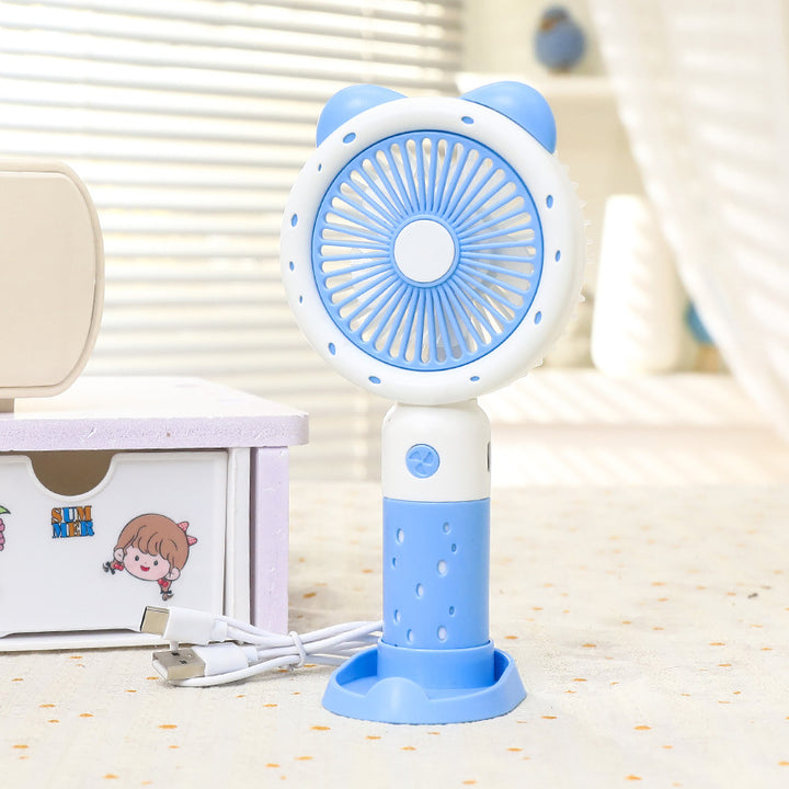 Ladies Portable Hand Fan with Cute Animal Design Bowlift