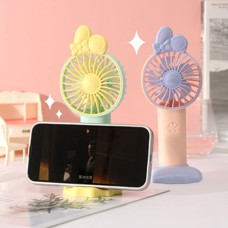 Ladies Portable Hand Fan with Playful Design Bowlift