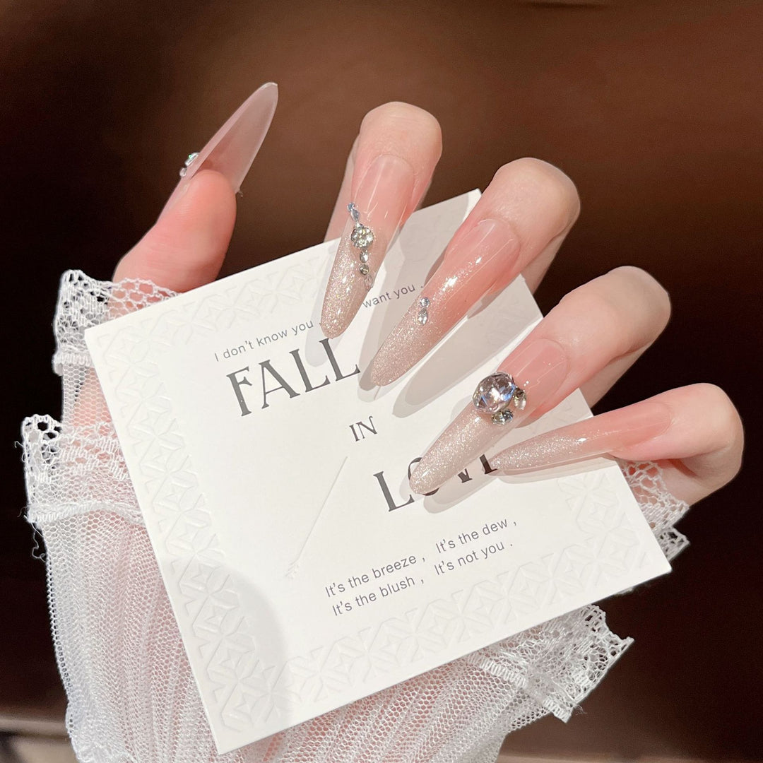 Luxury Rhinestone-Embellished Stiletto Press-On Nails Bowlift