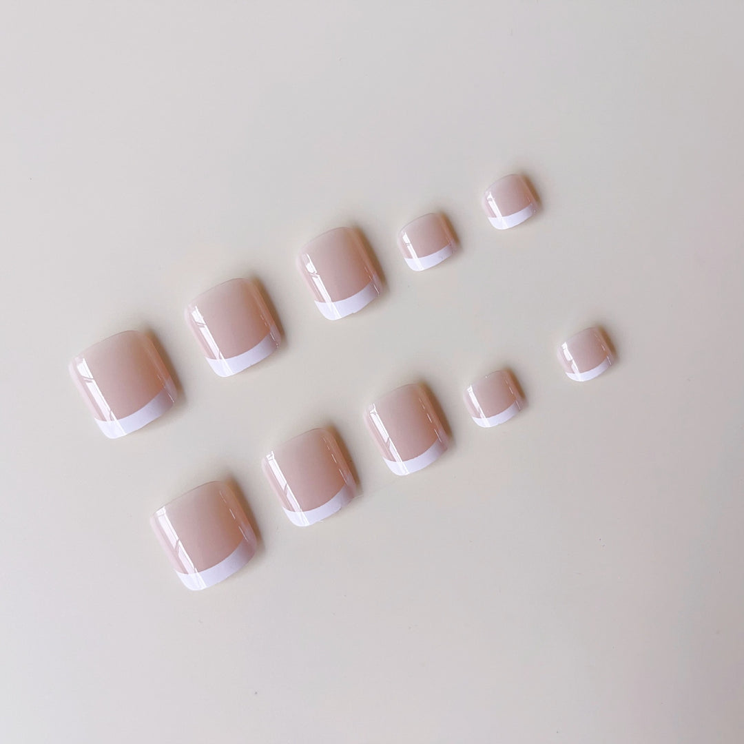 Nail care set with elegant French tips and shine Bowlift