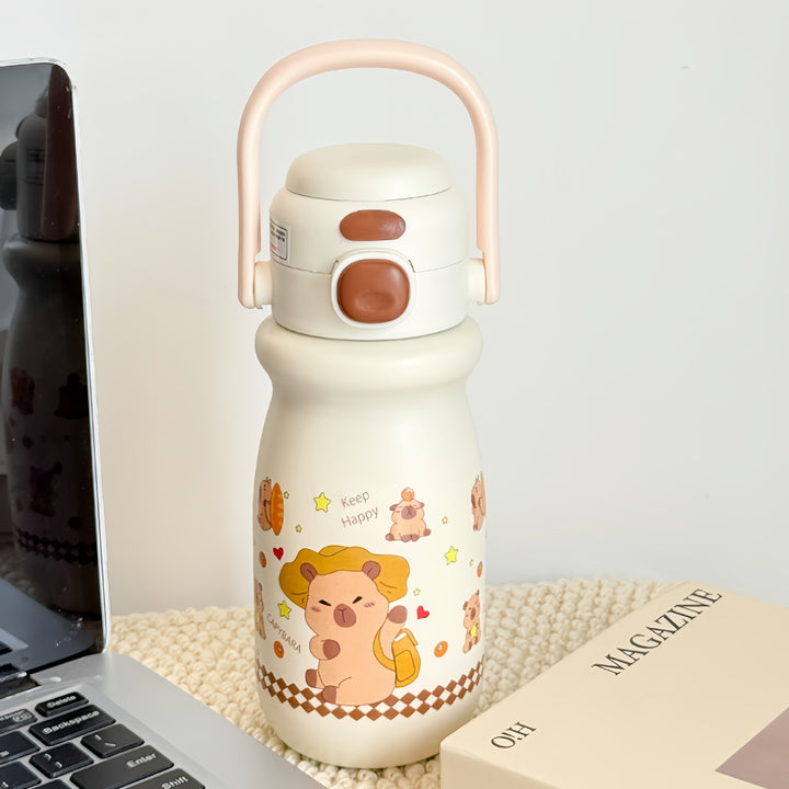 Ladies Insulated Drinking Bottle with Cheerful Strawberry Design Bowlift