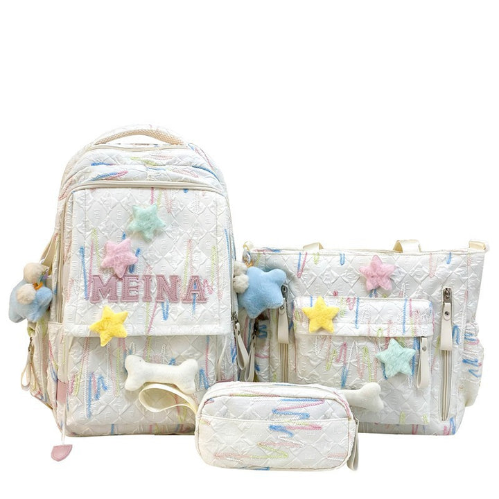 Cute Quilted School Backpack and Tote Set Bowlift