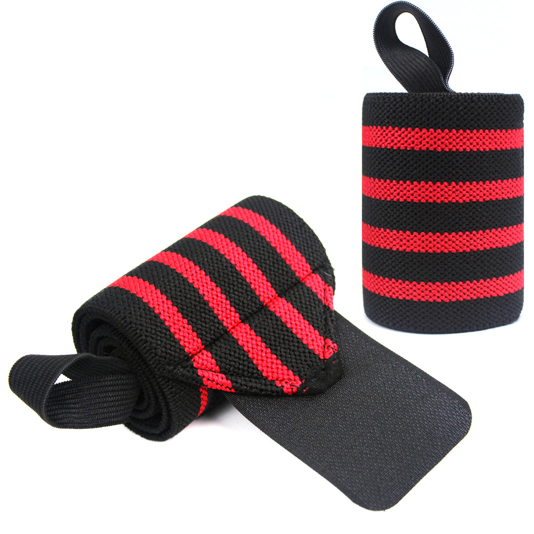 Heavy-Duty Elastic Wrist Wraps with Thumb Loop and Velcro Compression Bowlift