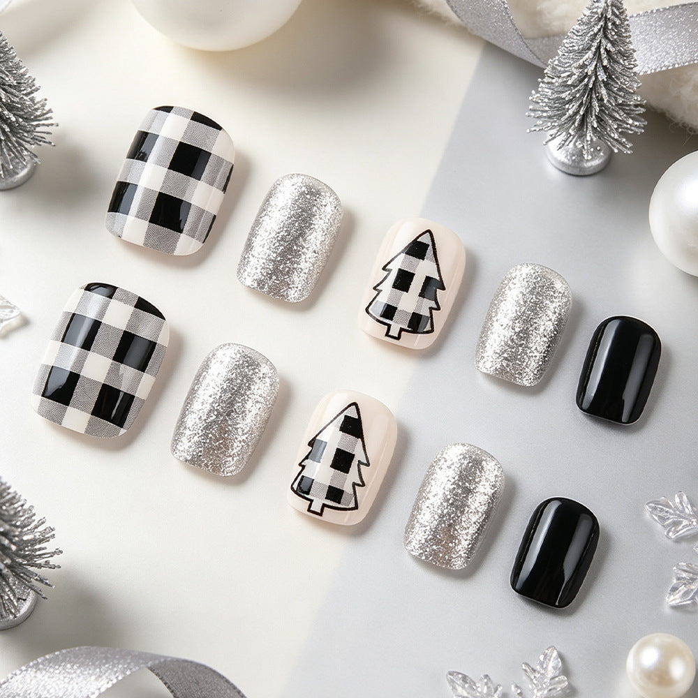 Festive Nail Art Kit with Holiday Tree Designs Bowlift