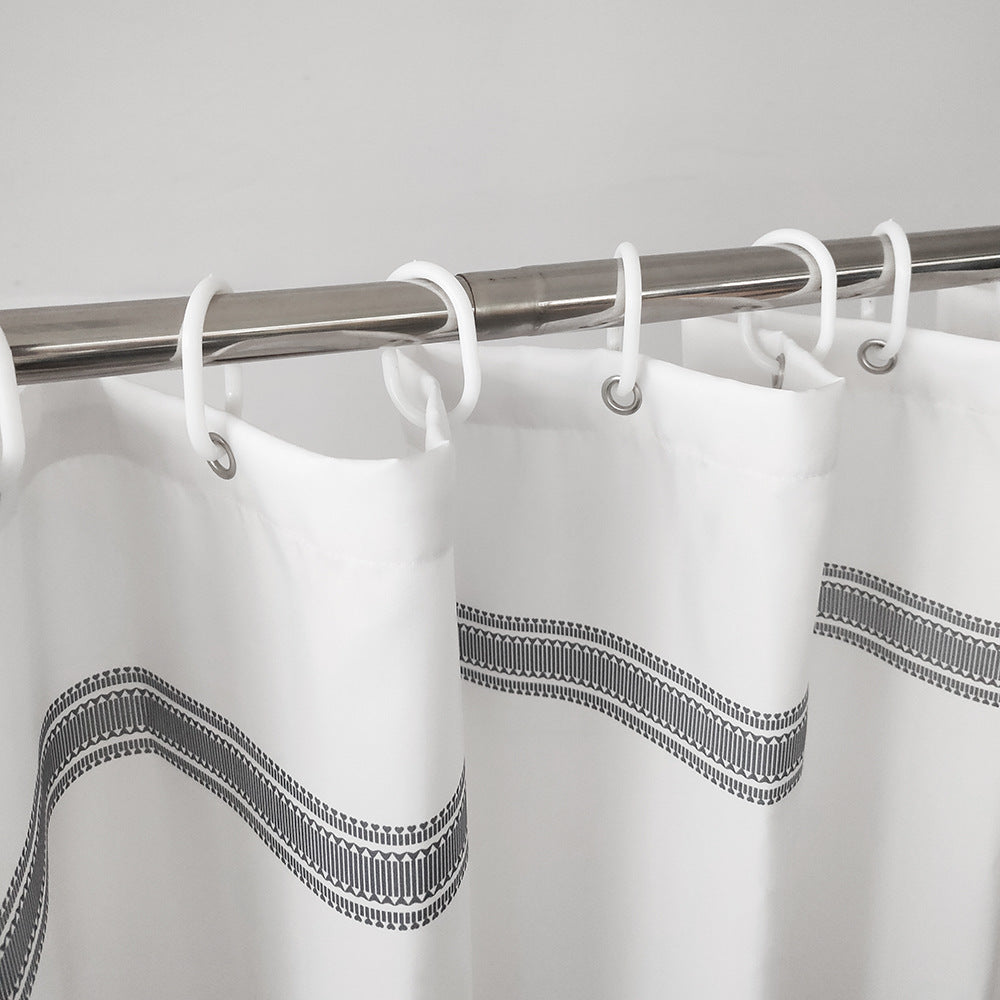 Textured Fringe Shower Curtain Bowlift