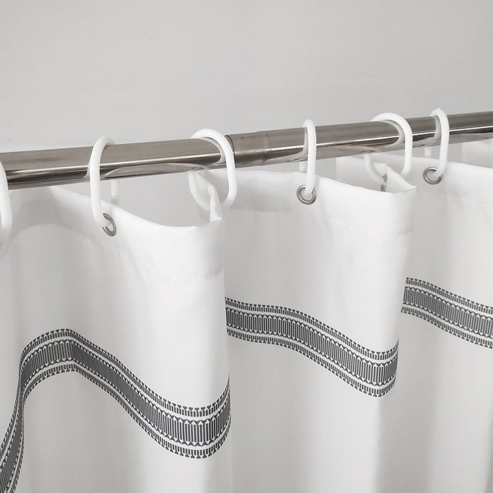 Textured Fringe Shower Curtain Bowlift