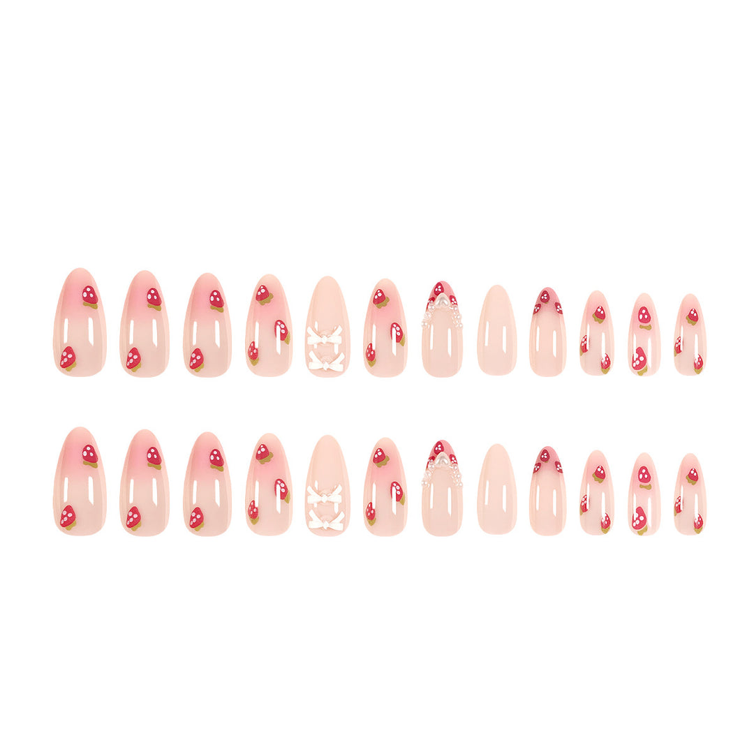 Artistic Stiletto Artificial Nails with Floral Accents Bowlift