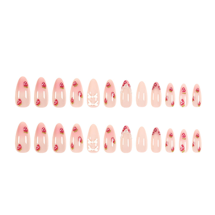 Artistic Stiletto Artificial Nails with Floral Accents Bowlift