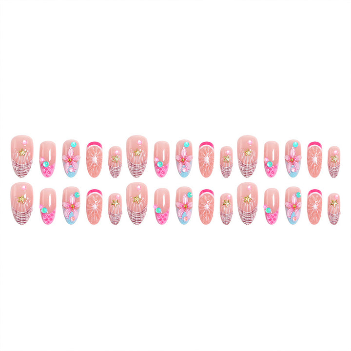 Artificial nails with colorful decorations Bowlift
