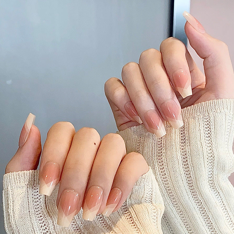 Elegant French Tip Press-On Nails Bowlift 1789389128