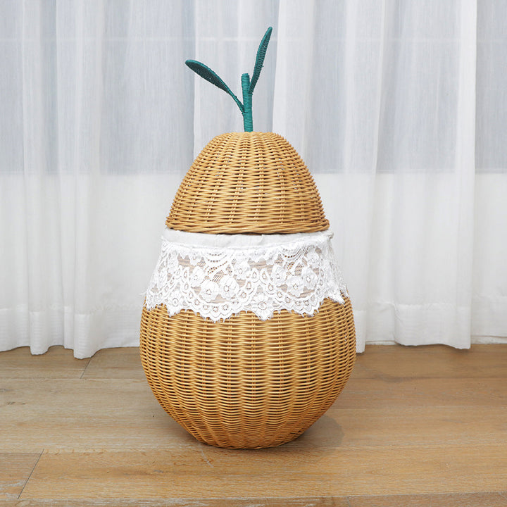Decorative Woven Storage Container with Lid Bowlift