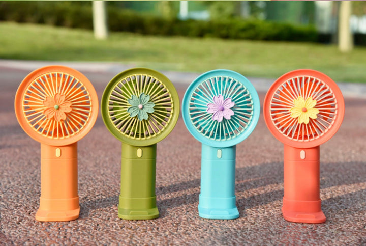 Unisex Portable Mini Hand Fan with Attractive Floral Pattern Bowlift