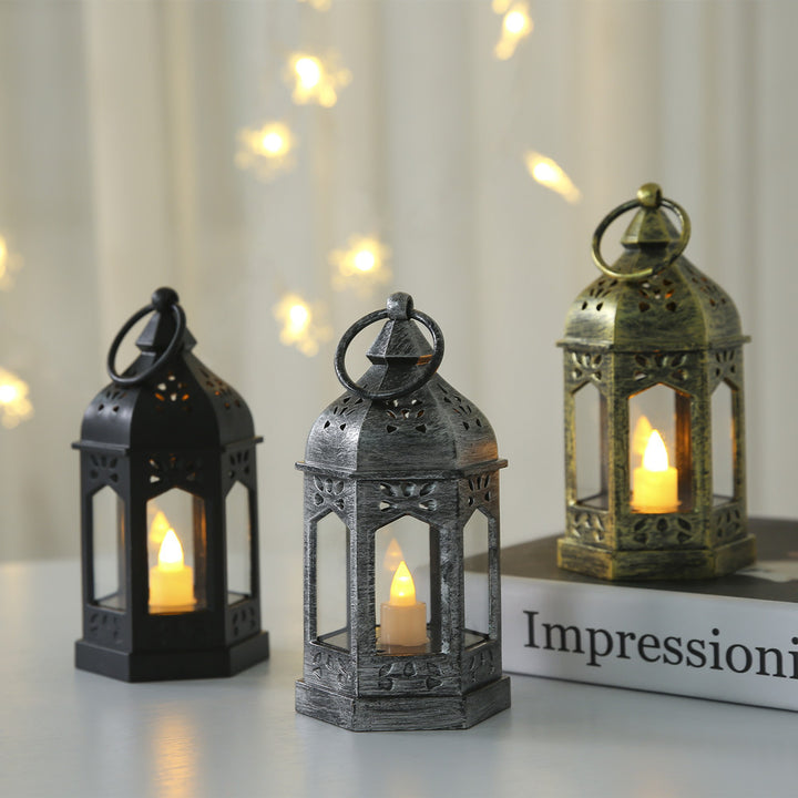 Moroccan Style Hexagonal Metal LED Lantern Bowlift