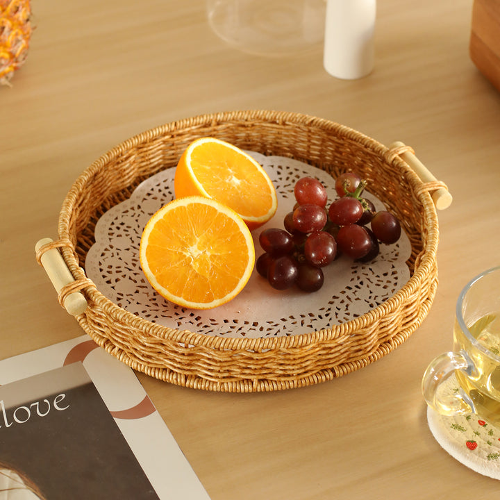 Handwoven Decorative Serving Tray Bowlift