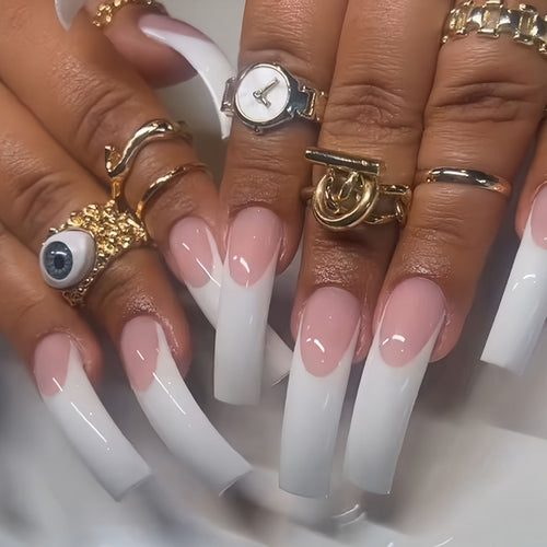 Premium French Tip Press-On Nails Bowlift