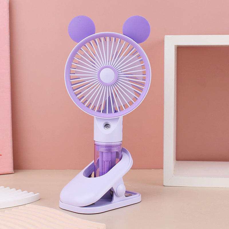 Women Portable Mini Fan with Spray Function Bowlift