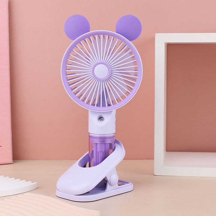 Women Portable Mini Fan with Spray Function Bowlift