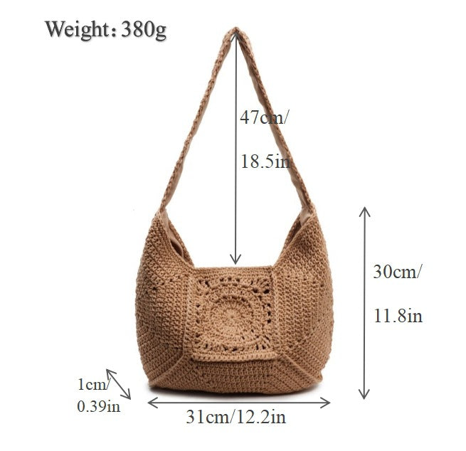 Macramé Shoulder Bag with Artistic Design Bowlift