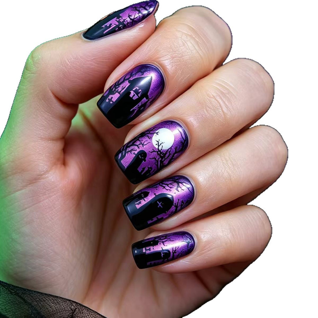 Artificial nails in mystical Halloween style Bowlift