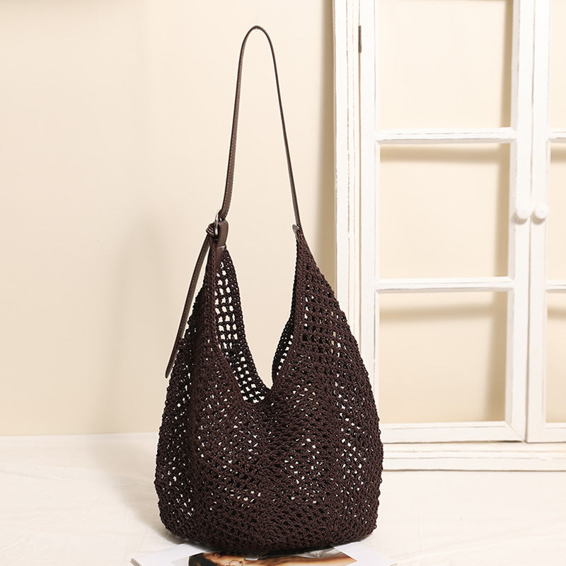 Casual mesh tote bag with adjustable leather strap Bowlift