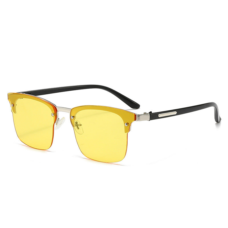 Ladies elegant square sunglasses with metallic accents Bowlift