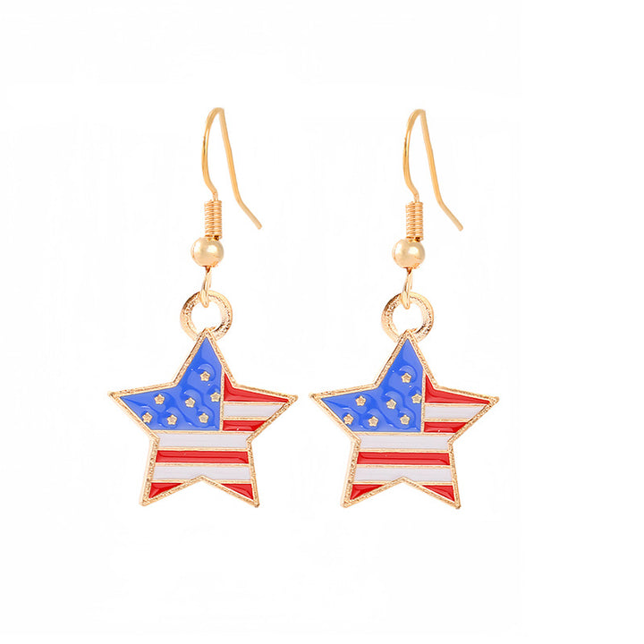 Women nan enamel horseshoe earrings with star motif and fishhook closure Bowlift