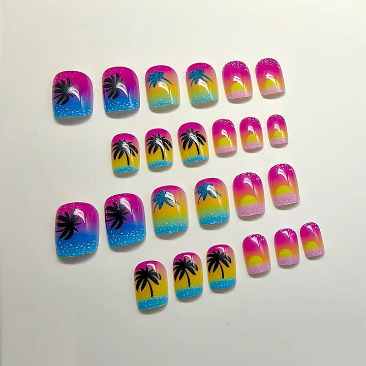 Tropical design artificial nails Bowlift