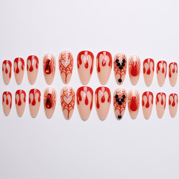 Creative Halloween Art Nails with Spider Web Design Bowlift