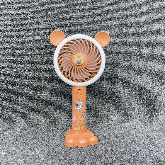 Unisex Portable Handheld Fan with LED Light and Animal Motif Bowlift