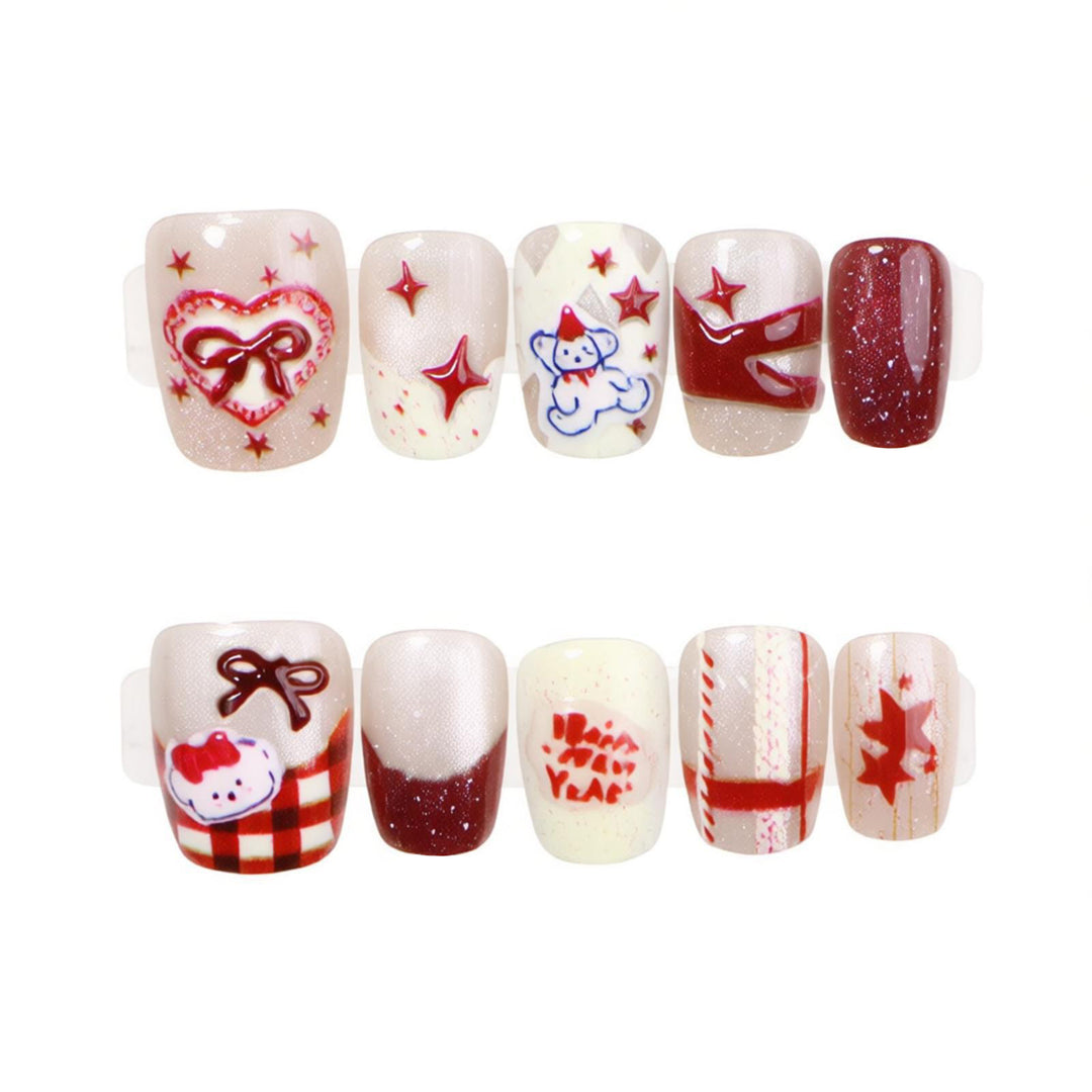Festive Themed Press-On Nail Set Bowlift