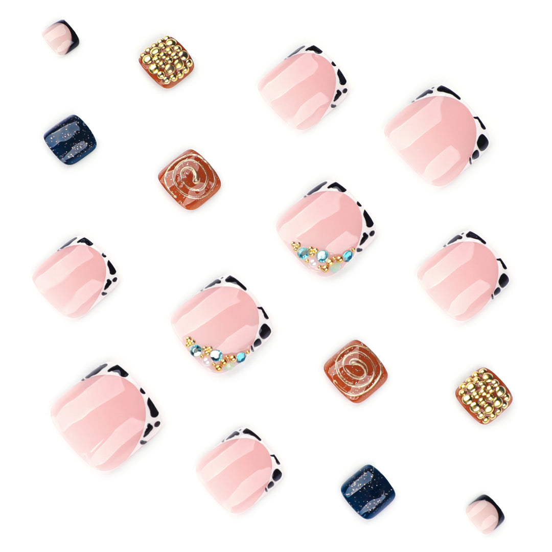 Artful toenail design with floral and sparkling accents Bowlift