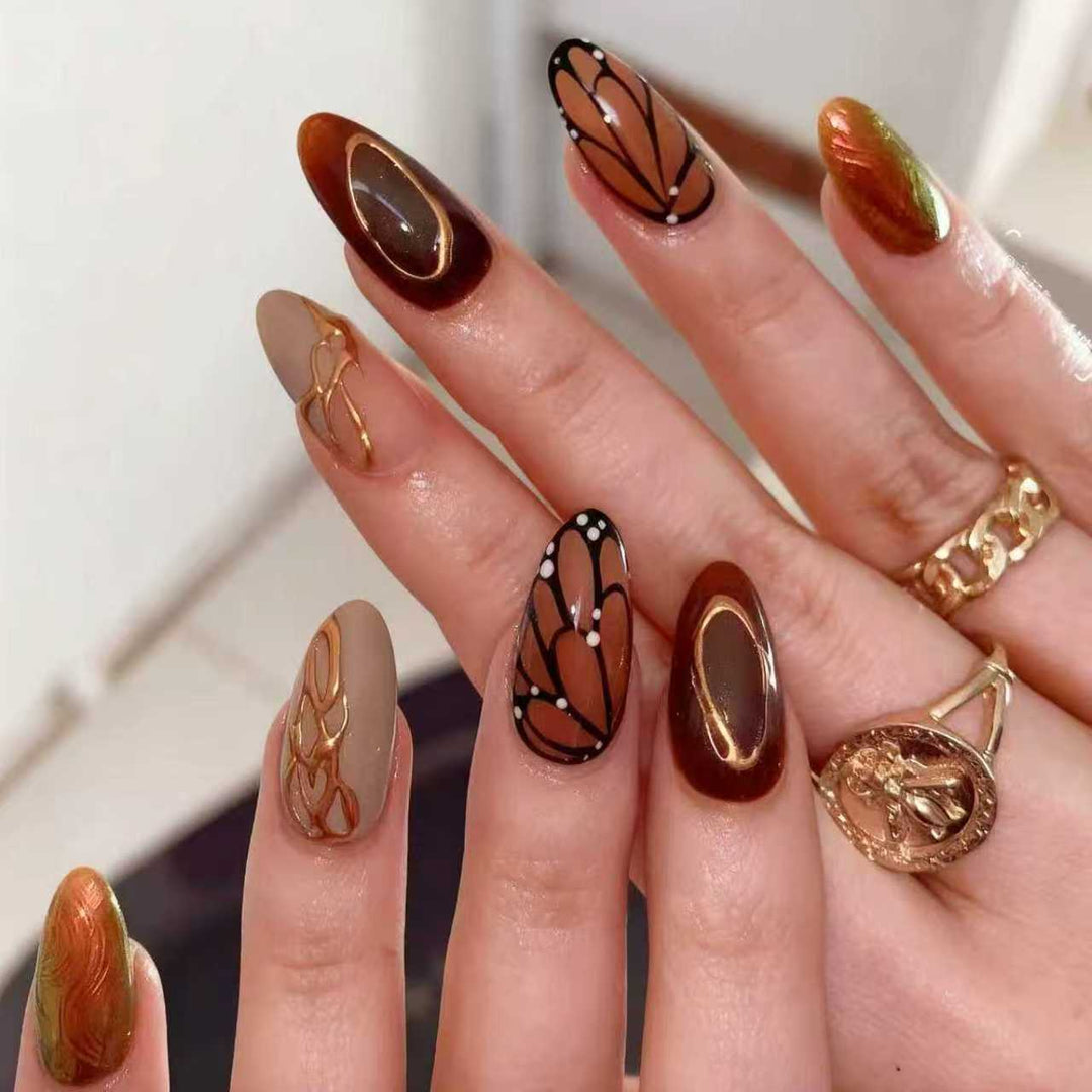 Creative nail design with artistic decorations Bowlift