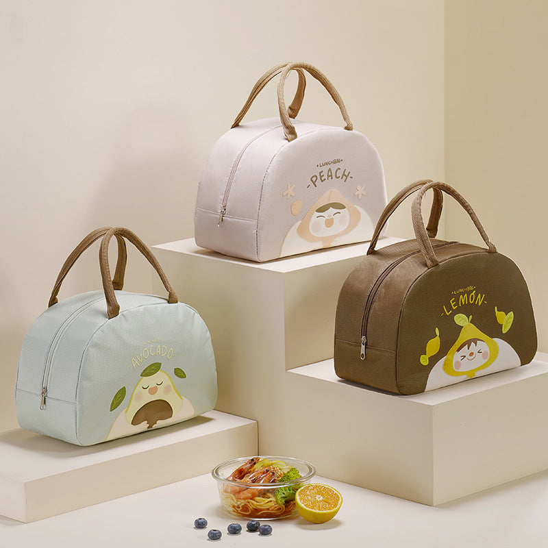 Insulated Avocado Print Lunch Cooler Bag with Dual Top Handles Bowlift