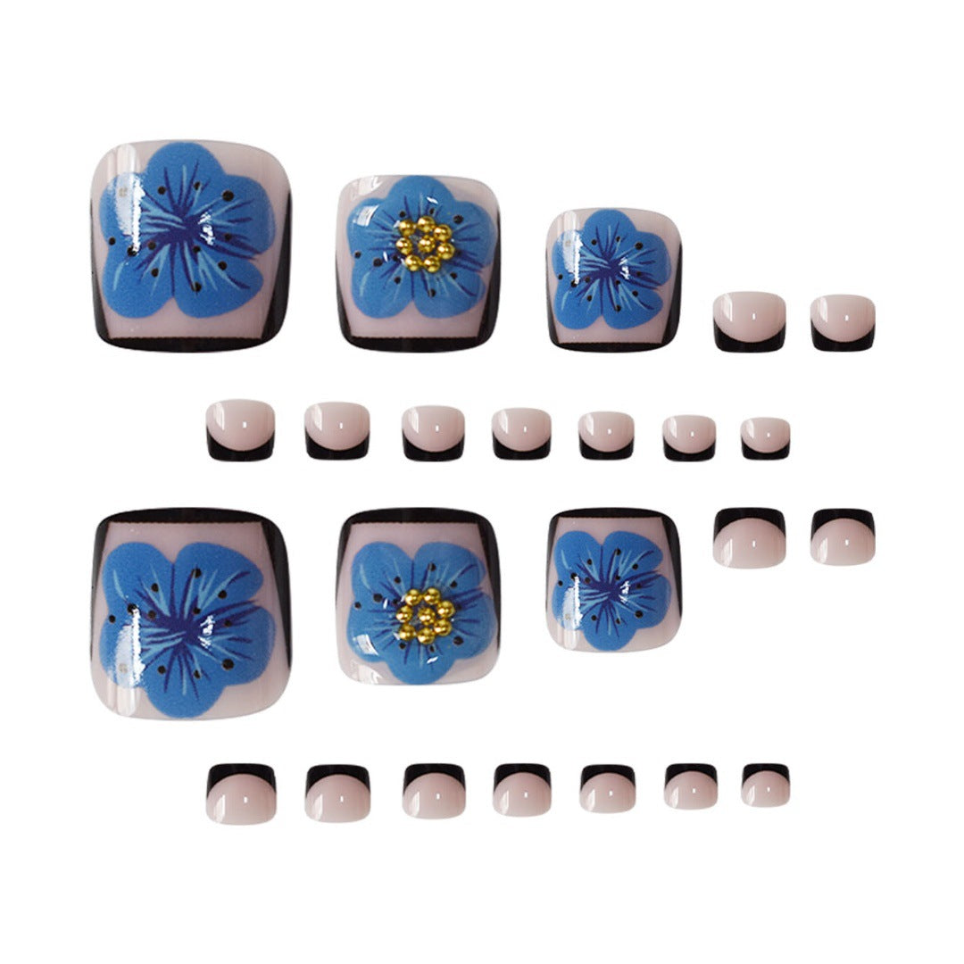 Floral Decorative Press-On Toe Nails Bowlift