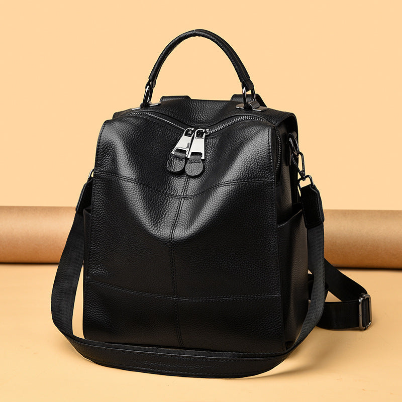 Versatile Multi-Functional Leather Backpack Bowlift