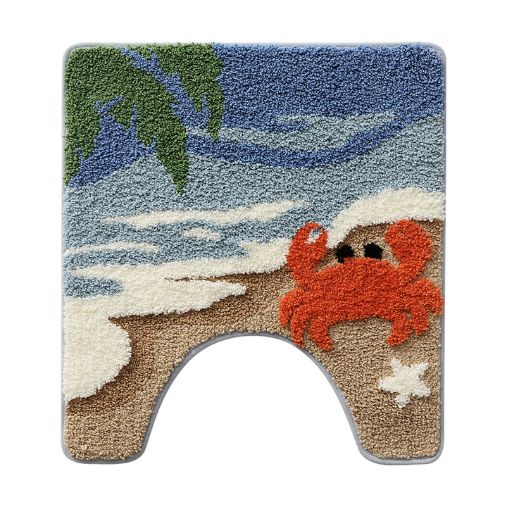 Ocean Wave Design Bath Mat Bowlift