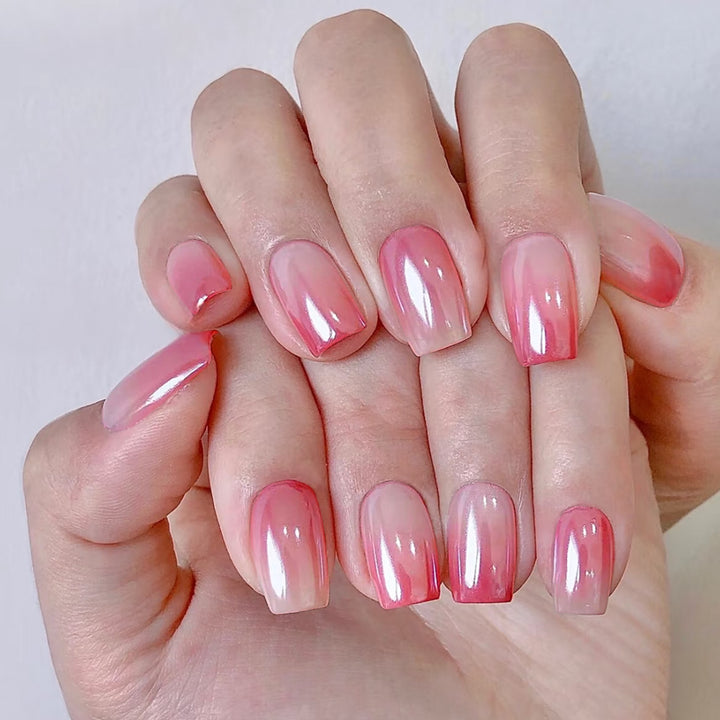 Ombre Glossy Press-On Nail Set Bowlift