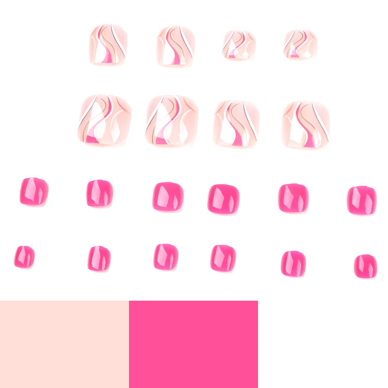 Artful toenail design with creative wave accents Bowlift