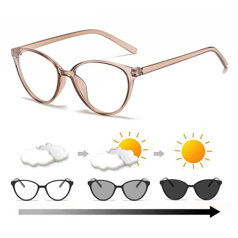 Women's trendy light-sensitive cat-eye glasses Bowlift