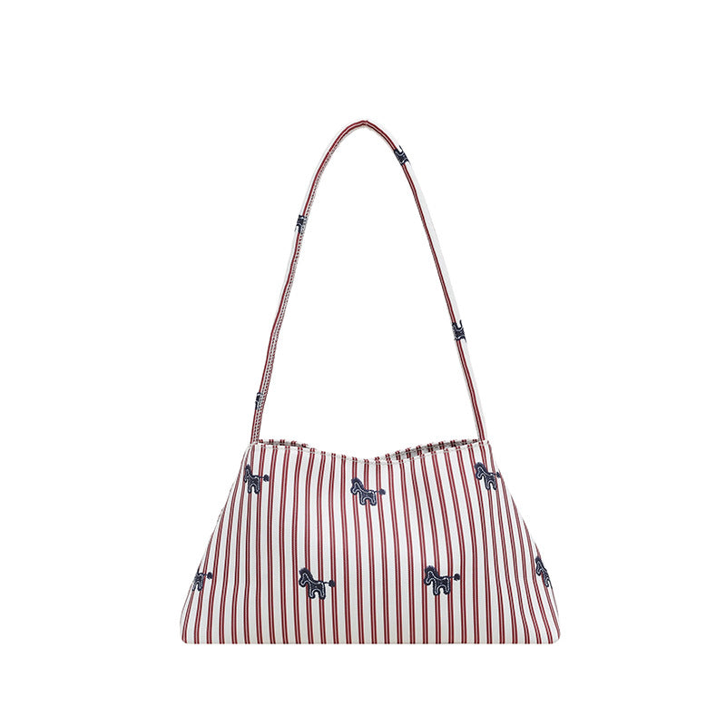 WoChic Embroidered Striped Shoulder Bag Bowlift