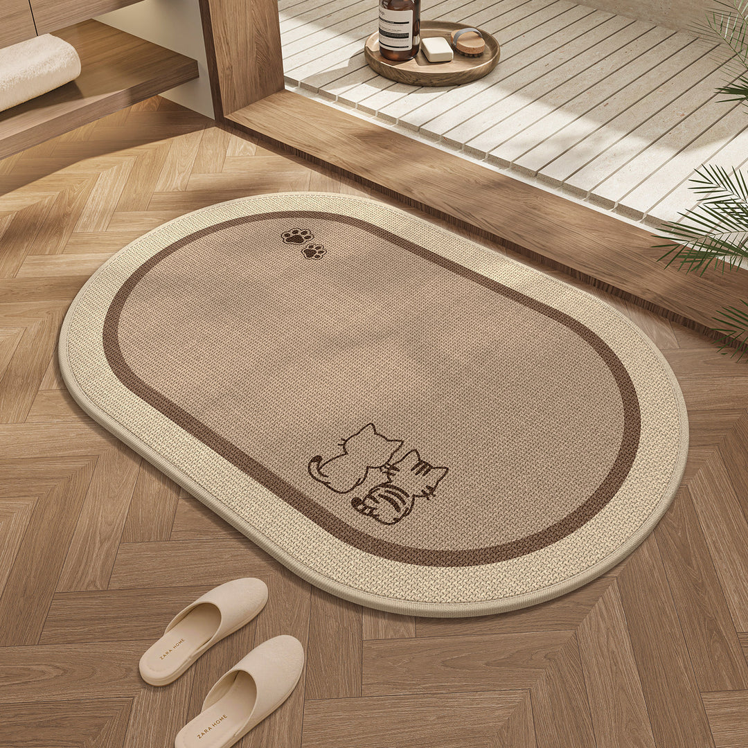 Cute Cat Design Bath Mat Bowlift
