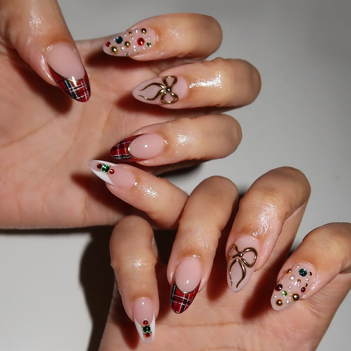 Acrylic nail set with luxurious decorations Bowlift