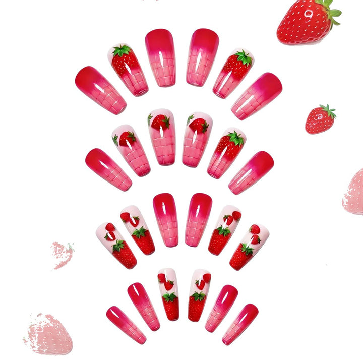Creative Art Nails in Summer Strawberry Design Bowlift