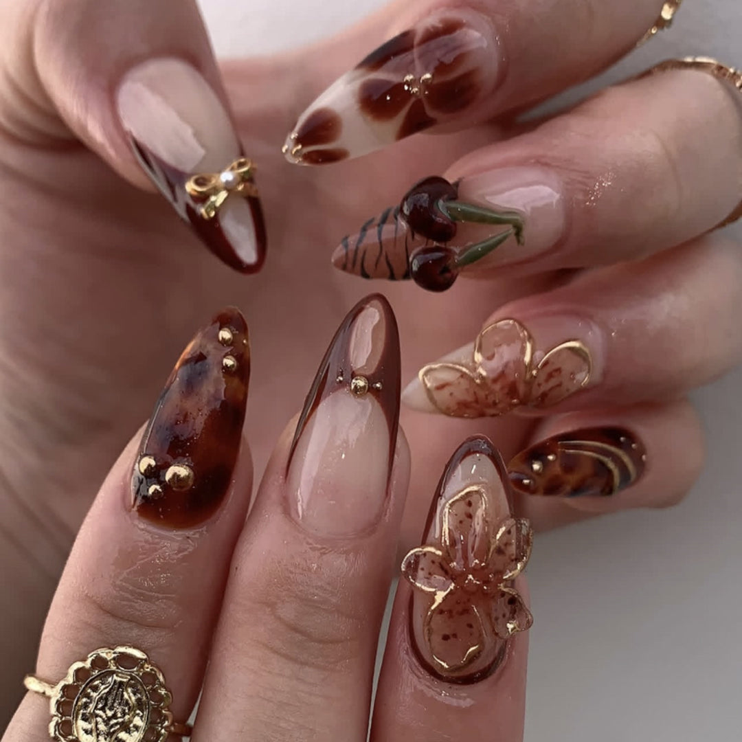 Artful nail art with floral accents Bowlift