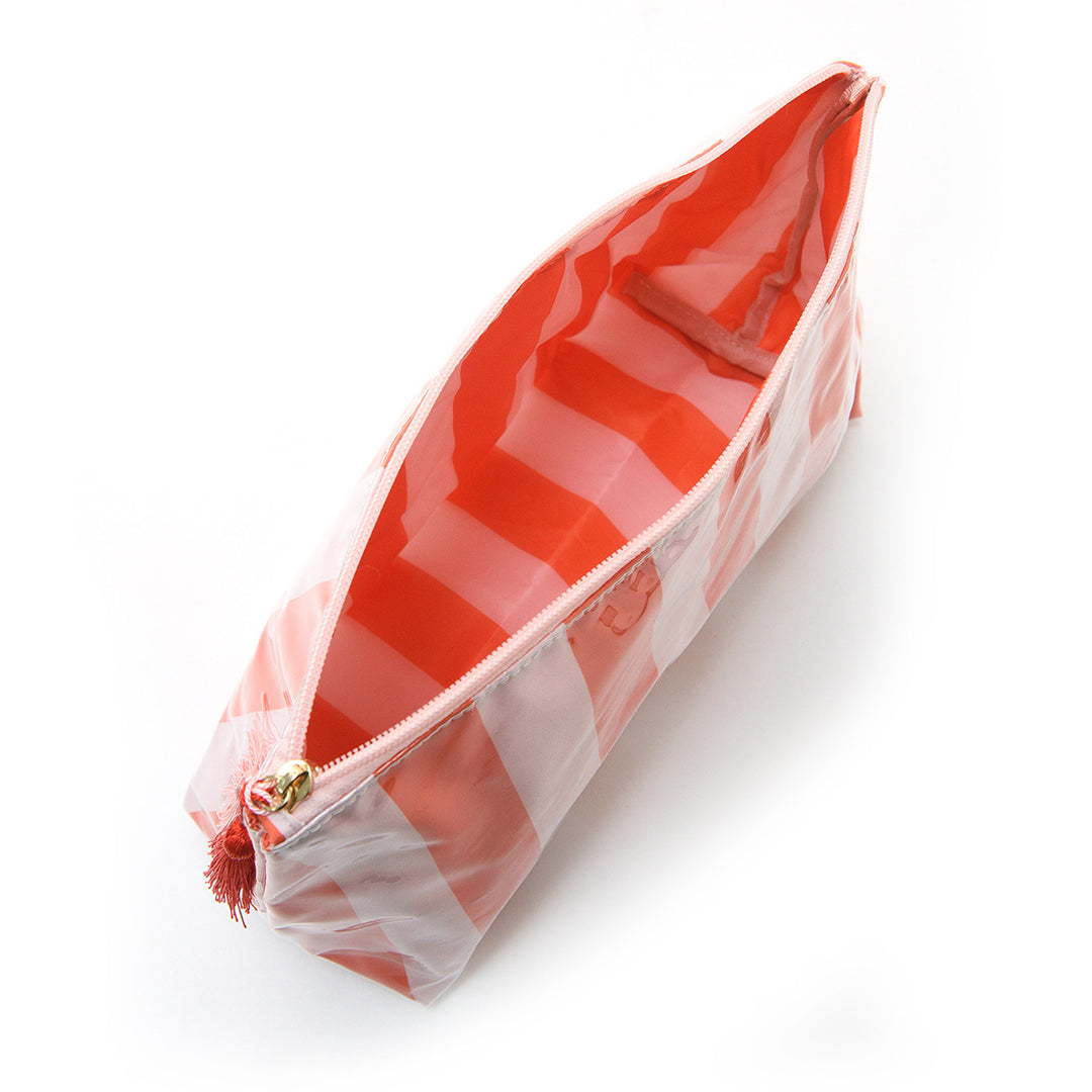 Cosmetic pouch with practical zipper and colorful checkered pattern Bowlift