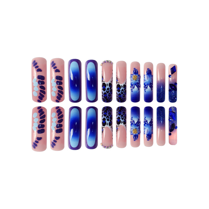 Artistic Long-Length Press-On Nail Art Bowlift