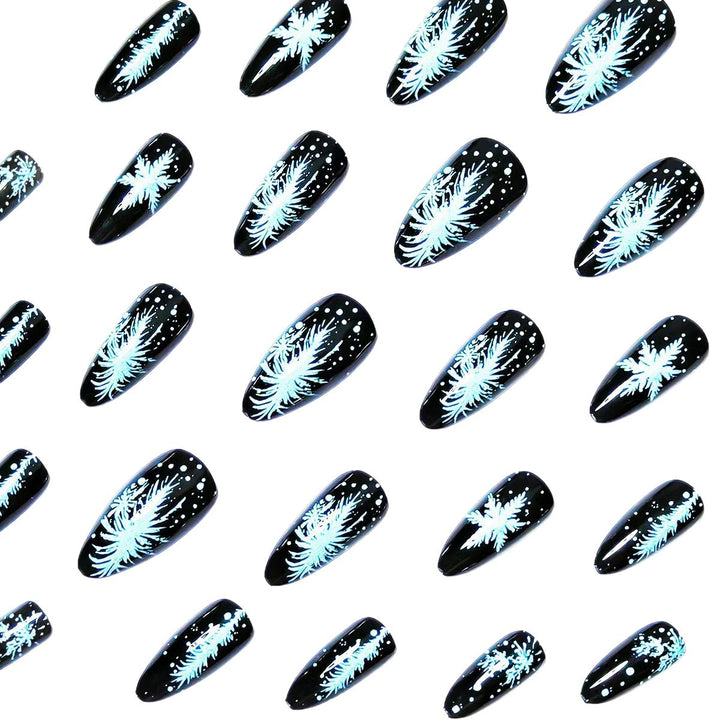 Elegant Artificial Nails with Snowflake Design Bowlift