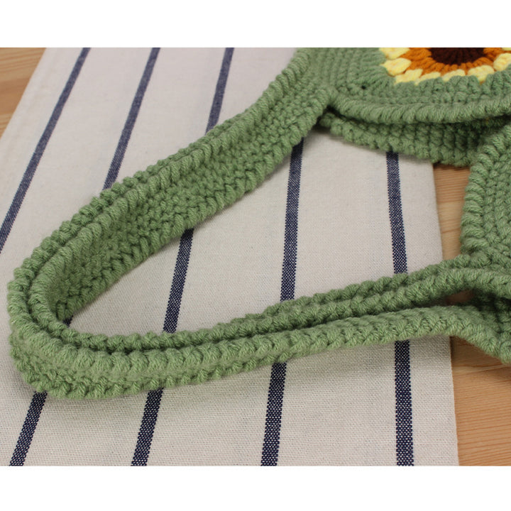 Creative crochet handbag with unique sunflower pattern Bowlift