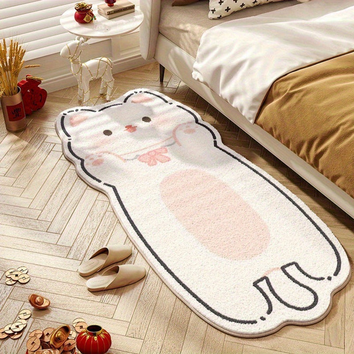 Cute Cat-Shaped Plush Area Rug